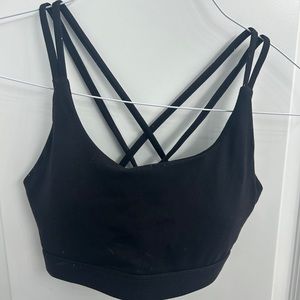 Black strappy sports bra